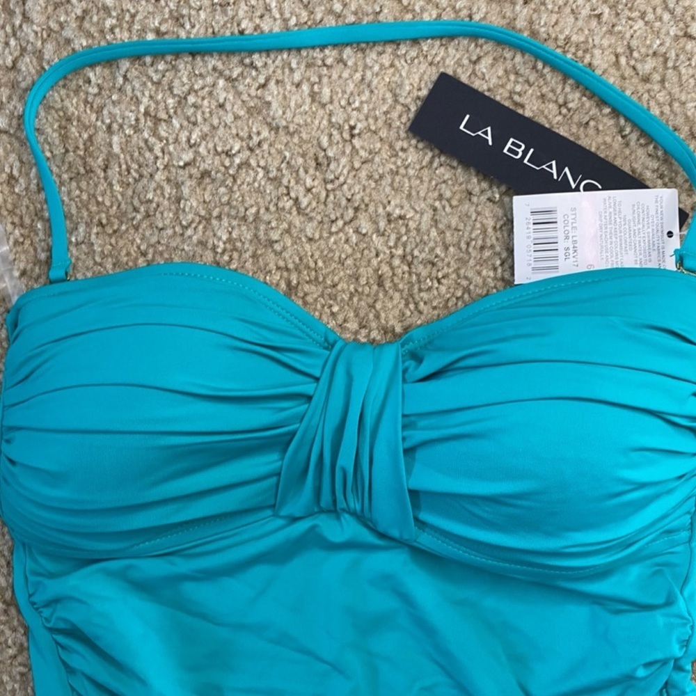 NWT La Blanca Island Goddess Twist Bandeau Bikini Top and Bottom Size 6 - Picture 6 of 6
